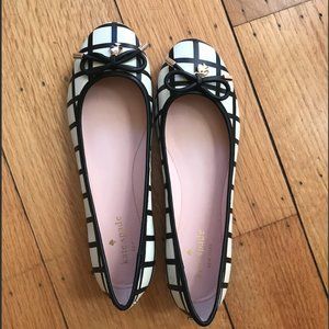 Kate Spade black and white ballet flats Size